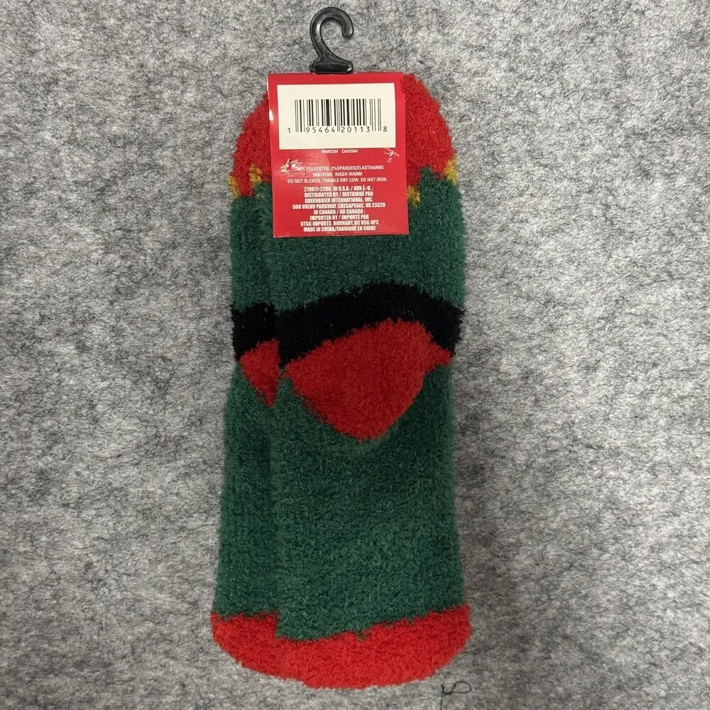 Snugadoo Socks Womens One Size Christmas Elf‎ Fuzzy Cozy Soft Warm Holiday Gift